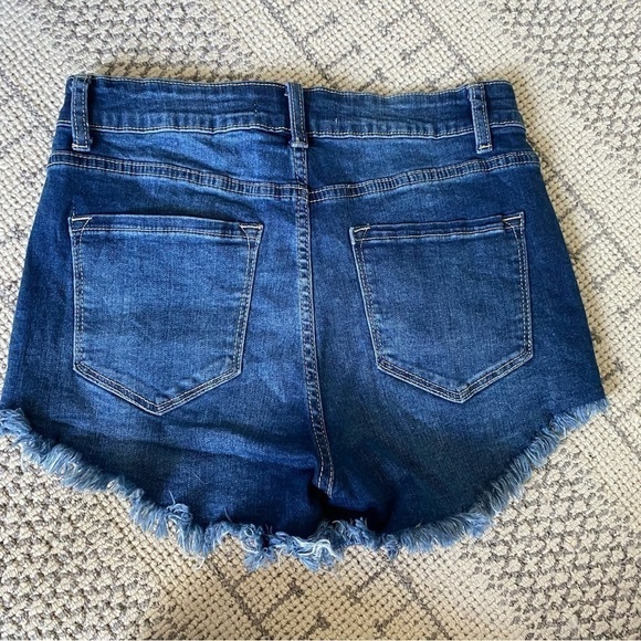 KANCAN High Rise Distressed Jean Shorts Sz 28 - Picture 5 of 7
